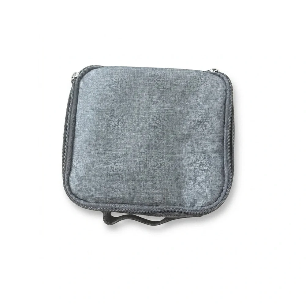 Grey Padded Electronics Travel Organizer Bag with Adjustable Dividers